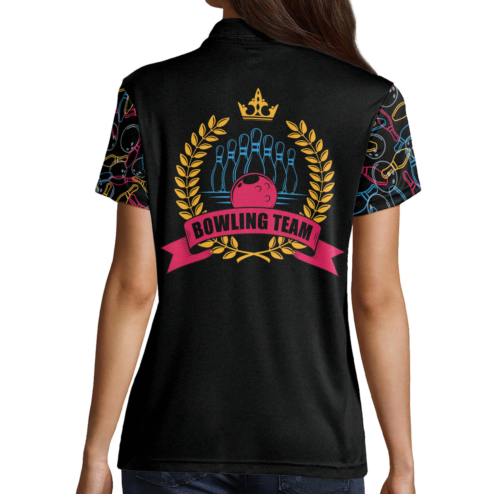 Lasfour Custom Bowling Shirts For Women, Polo Bowling Shirts For Women