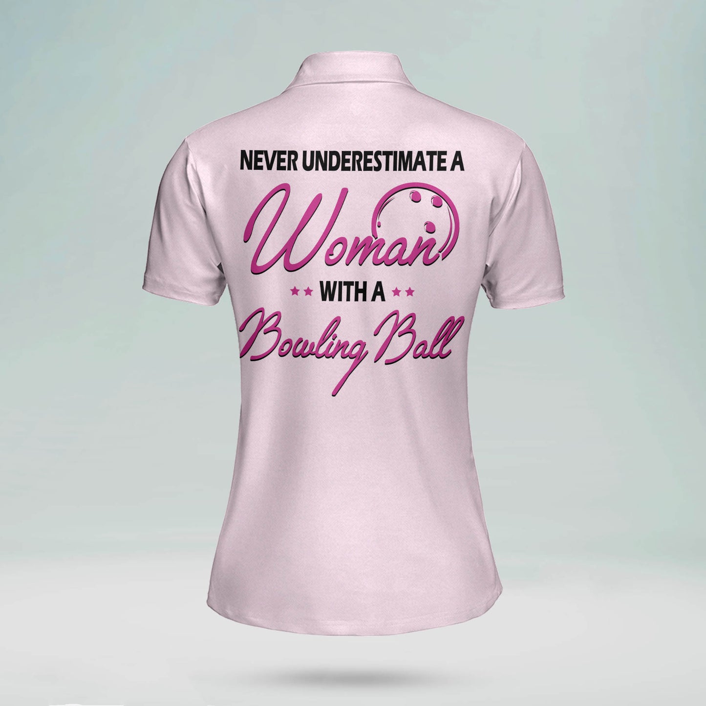 Custom Bowling Shirts For Women - Funny Bowling Shirts Womens - Bowling Shirt Designs Custom - Pink Bowling Shirts Womens - Cute Bowling Polo Shirts BW0045