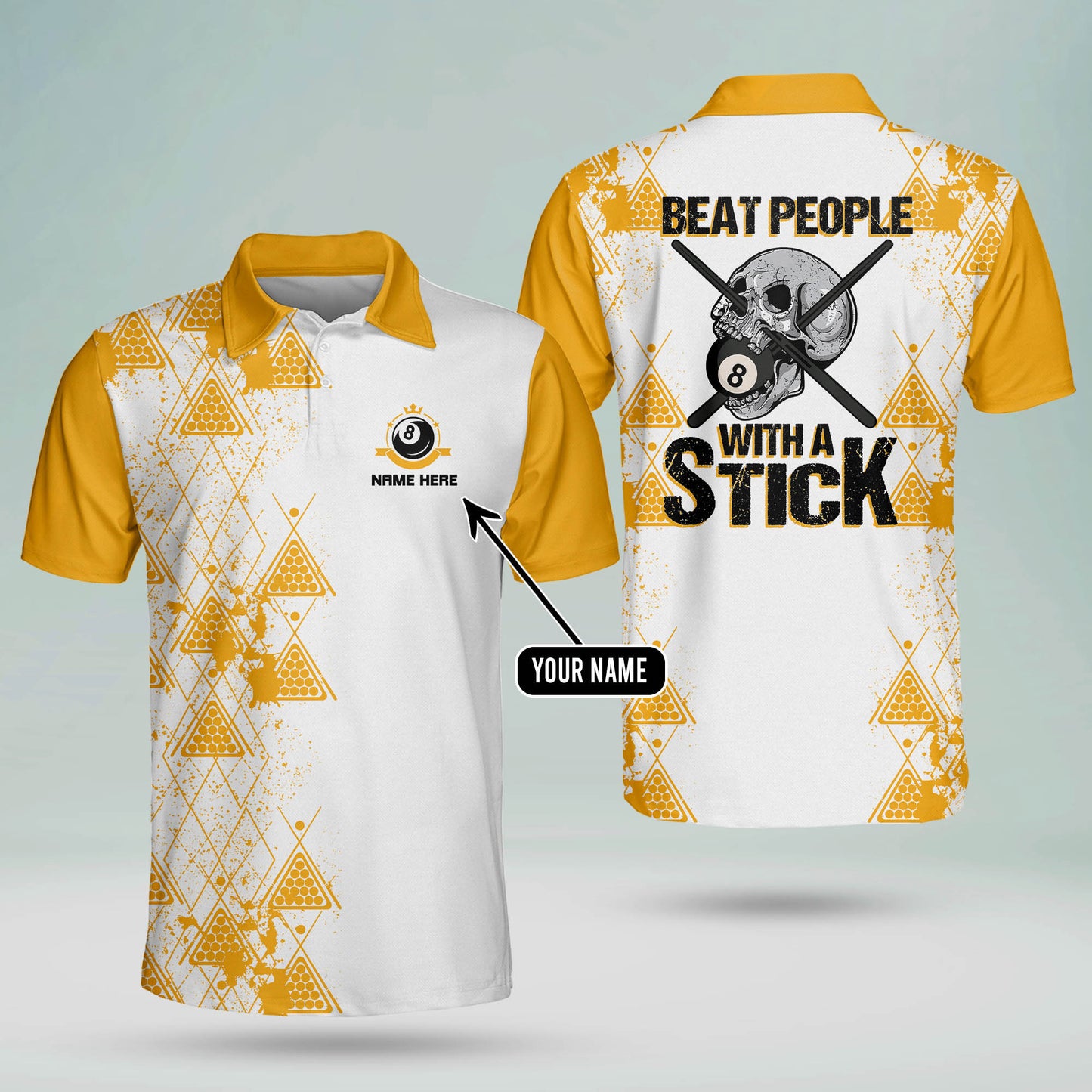Beat People With A Stick Billiard Polo Shirt BI0009