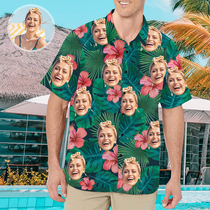 Custom Hawaiian Shirt with Face for Men Personalized Photo Hawaiian Shirts HO4284
