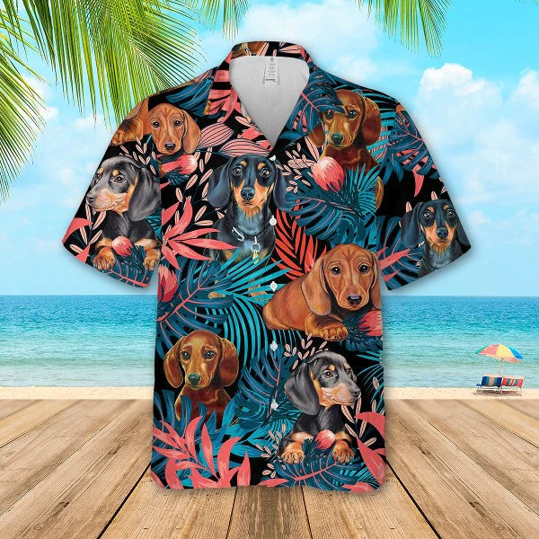 Dachshund Aloha Hawaiian Shirts, Dog Hawaiian shirt For Men, Women HO1467