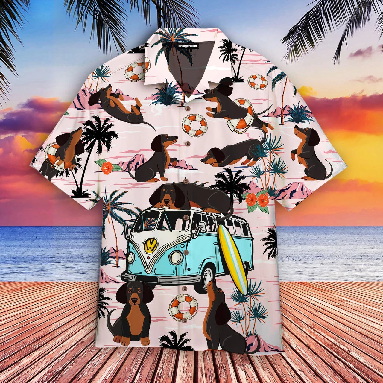 Dachshund Dog Summer Beach Aloha Hawaiian Shirts For Men & For Women HO1465
