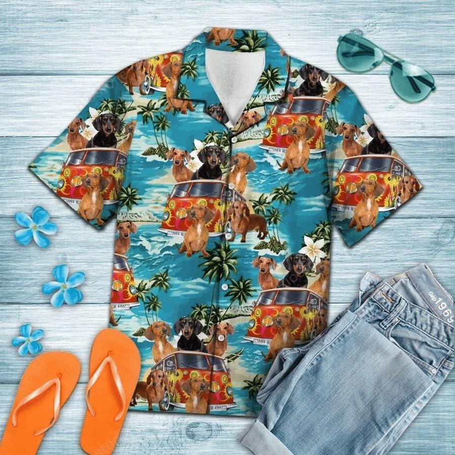 Dachshund Beach Retro Aloha Hawaiian shirt For Men, Women HO1466