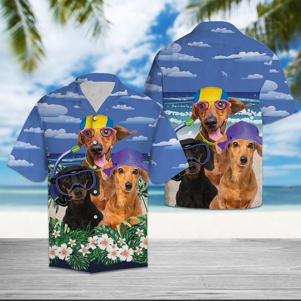 Dachshund Dog Summer Beach Aloha Hawaiian Shirts For Men & For Women HO1465