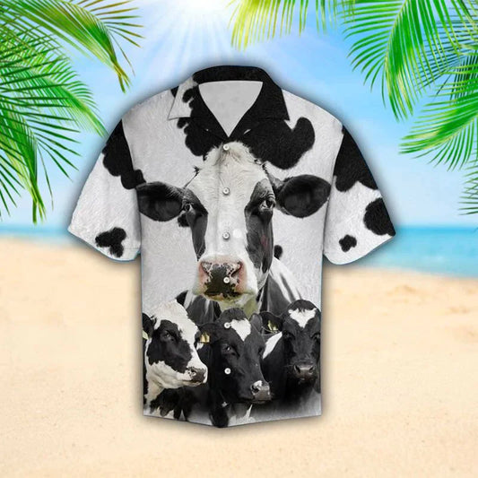 Dairy Cow Texture Hawaiian Shirt Cows Lover Gift For Farmer Summer Beach Clothing 3D Hawaiian HO3815