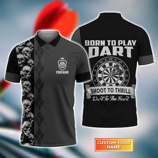Personalized Dart To The Heart 3D All Over Print Polo Shirt for Man, Born To Play Dart DMO0206