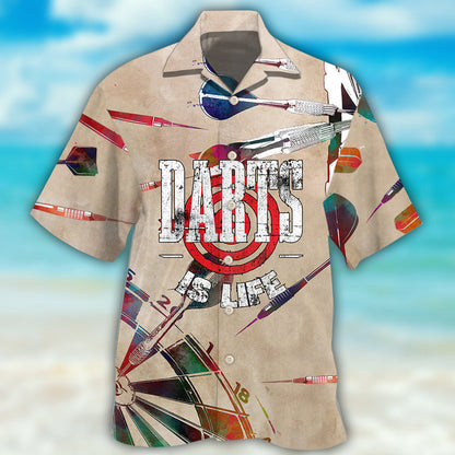 3D All Over Print Dart Hawaiian Shirt, Funny Dart Is Life Vintage 3D Shirt, Dart Gift HO4177