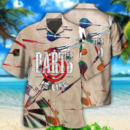 3D All Over Print Dart Hawaiian Shirt, Funny Dart Is Life Vintage 3D Shirt, Dart Gift HO4177