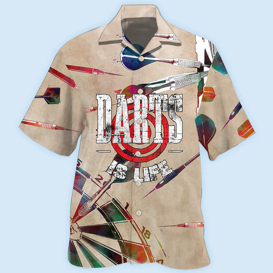 3D All Over Print Dart Hawaiian Shirt, Funny Dart Is Life Vintage 3D Shirt, Dart Gift HO4177