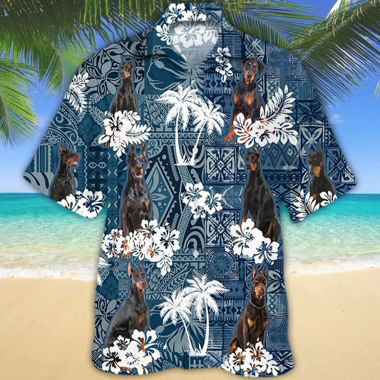 Doberman Pinscher Hawaiian Shirt, Dog Summer Aloha Hawaiian Shirt for Men, Women HO0205