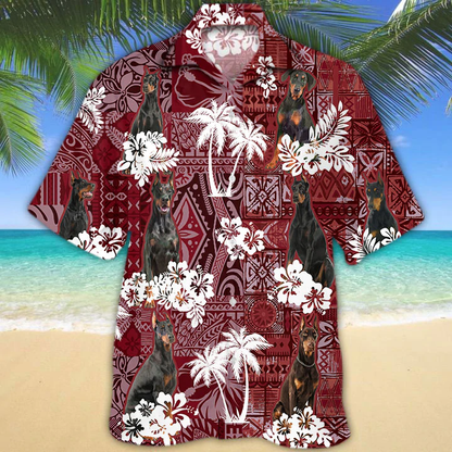 Doberman Pinscher Hawaiian Shirt, Gift for Dog Lover Shirts, Animal Summer Shirts, Hawaiian Shirt Men HO1264