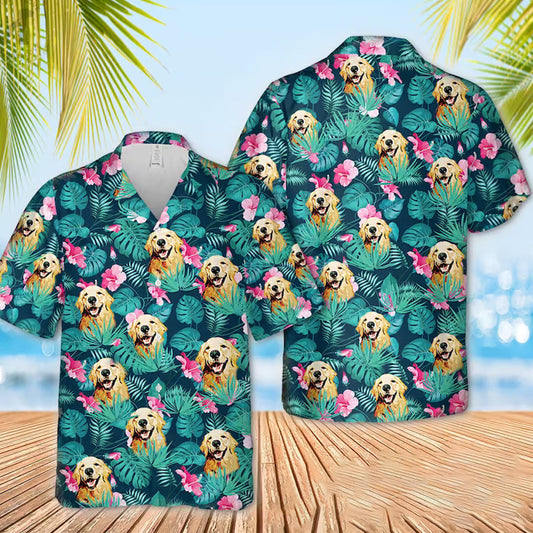 Dog Personalized Hawaiian Shirt Men, Short Sleeve Hawaiian Aloha Shirt, Hawaii Style, Hawaii Honeymoon Shirt HO2706