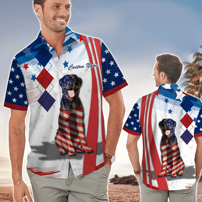 Rottweiler Colorful Tropical Hawaiian Shirt For men women, Dog Short Sleeve Hawaiian Aloha Shirt HO2449