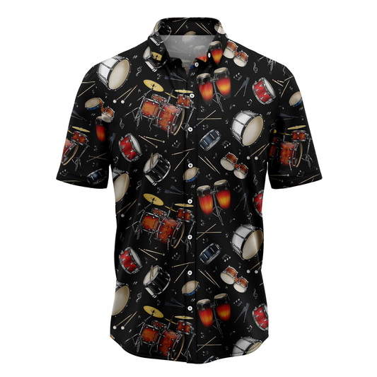 Drum Retro Hawaiian Shirt, Summer gift, Hawaiian Shirts for Men, Aloha Beach Shirt HO1038