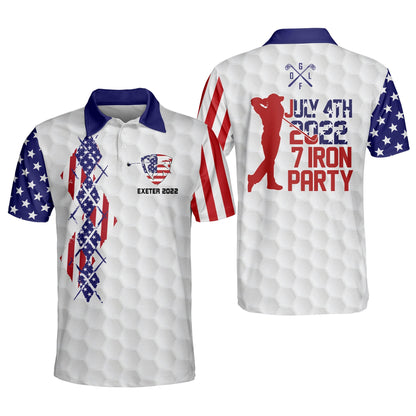 July 4th 2020 7 Iron Party Golf Polo Shirt GM0291