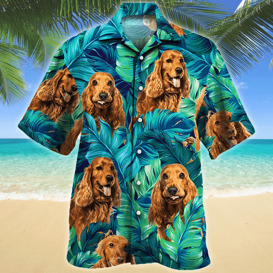 English Cocker Spaniel Dog Lovers Gift Ideal Tropical Leaves Hawaiian Shirt HO1872