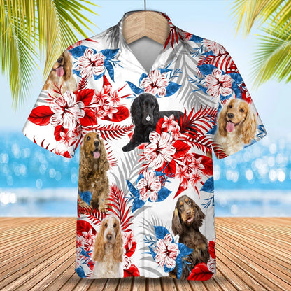 English Cocker Spaniel Hawaiian Shirt, Summer aloha shirt, Men Hawaiian shirt, Gift for summer HO0794