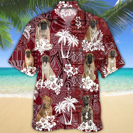 English Mastiff Red Hawaiian Shirt, Gift for Dog Lover Shirts, Animal Summer Shirts HO1259
