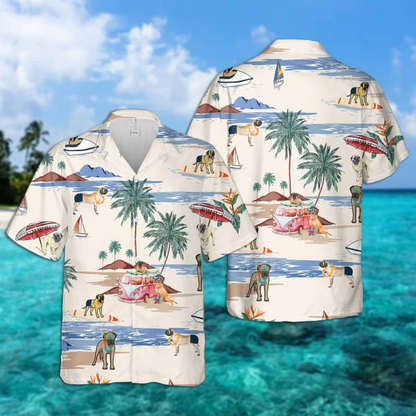 English Mastiff Summer Beach Hawaiian Shirt, Hawaiian Shirts for Men Short Sleeve Aloha Beach Shirt HO0951