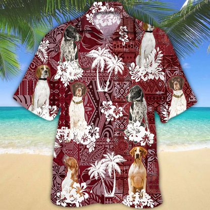 English Pointer Red Hawaiian Shirt, Gift for Dog Lover Shirts, Animal Summer Shirts HO1258