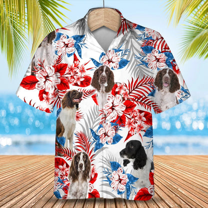 English Springer Spaniel Hawaiian Shirt, Summer aloha shirt, Men Hawaiian shirt, Gift for summer HO0796