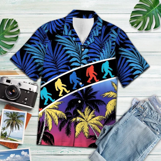 Enjoy The Vacation Tropical Coconut Palm Bigfoot Hawaiian Shirt for Men, women HO1861
