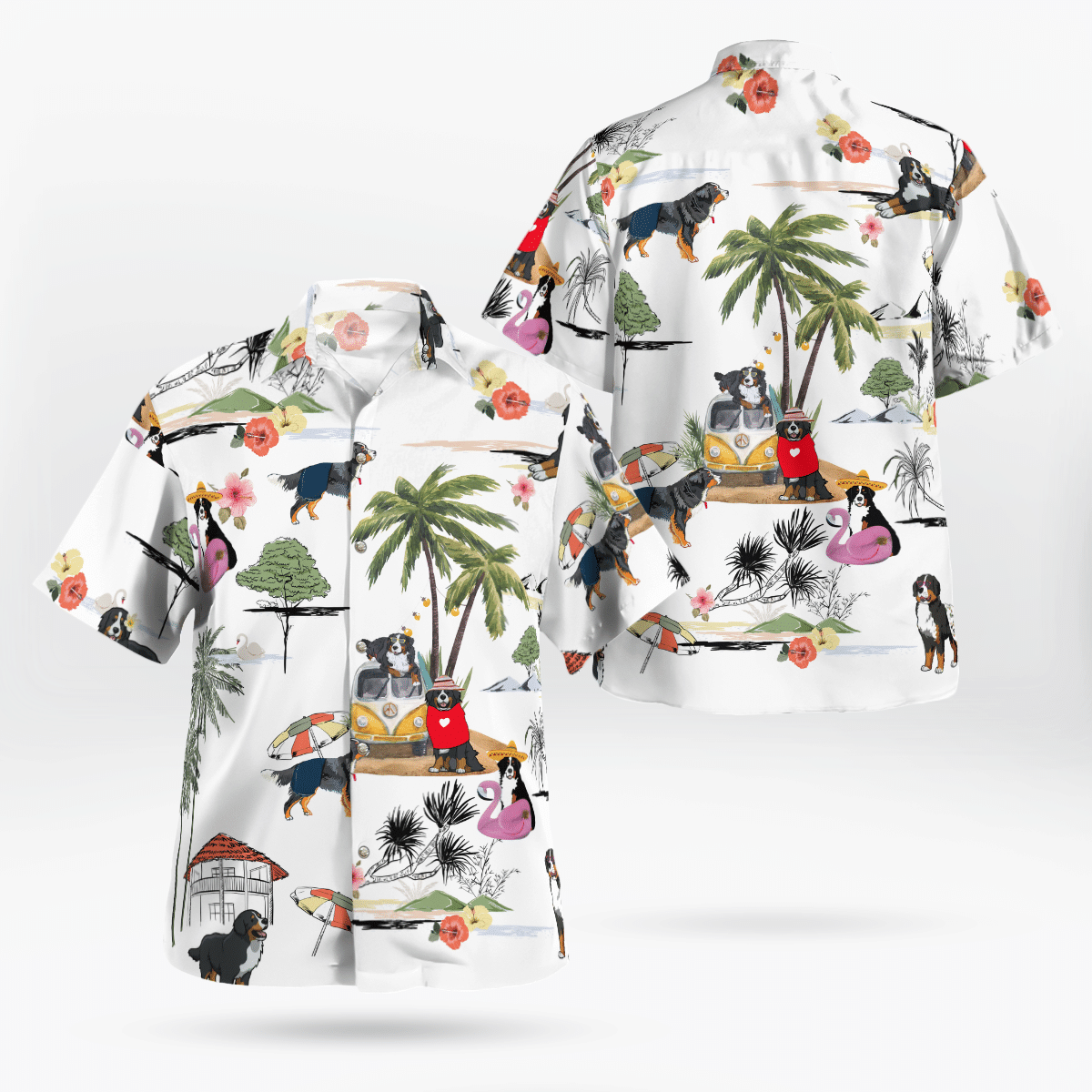 Entlebucher Mountain On The Beach Unisex Hawaiian Shirt, Summer gift, Hawaiian Shirts for Men, Aloha Beach Shirt HO1033