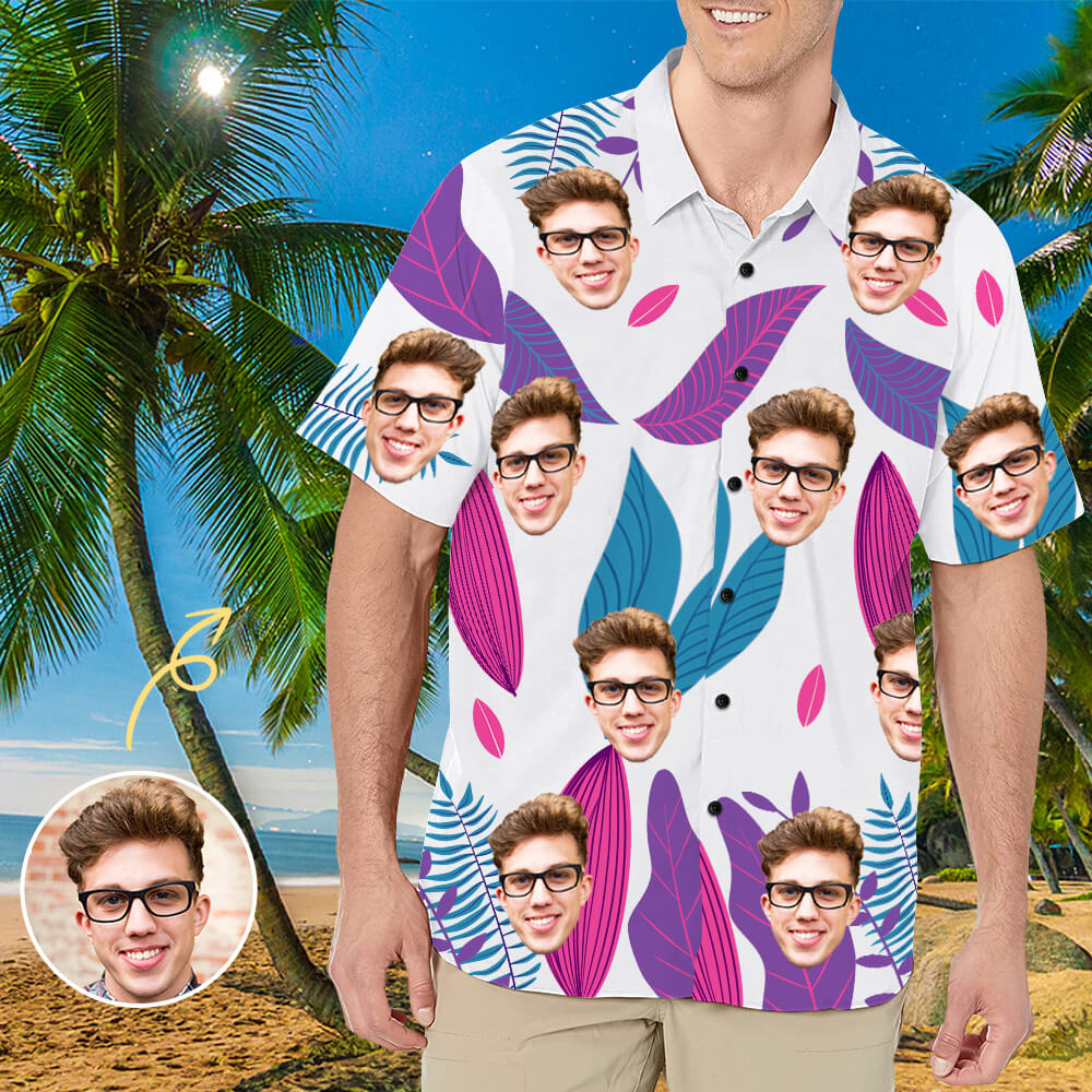 Custom Hawaiian Shirt with Face for Men Personalized Photo Hawaiian Shirts HO4284