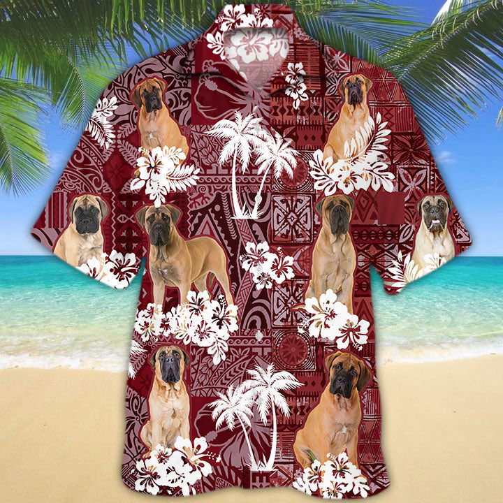 Bullmastiff Hawaiian Shirt, Summer Cute Hawaii Shirt Tribal Pattern HO5170