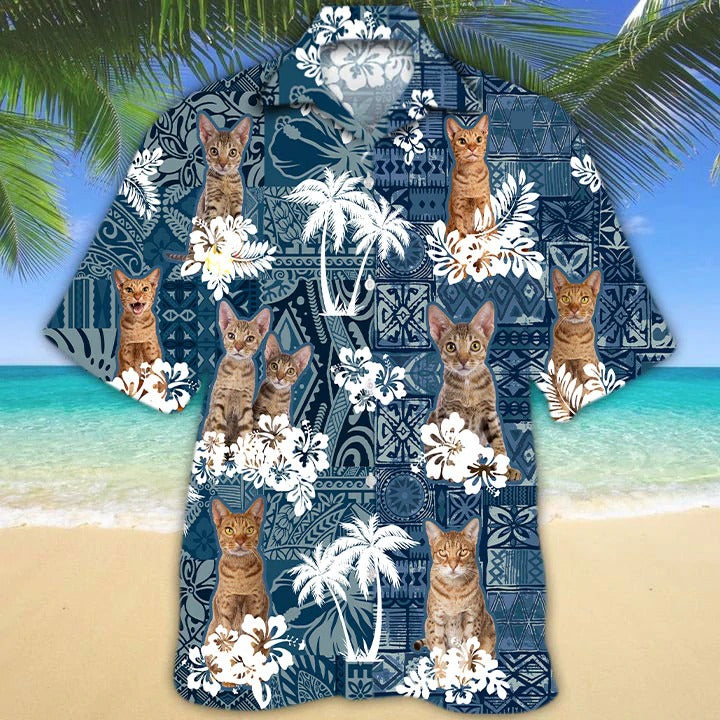 Cat Hawaiian Shirt For Summer Day, 3D Full Print Hawaii Cat Shirts, Cat Aloha Beach Shirt, Gift For Cat Lover HO4856