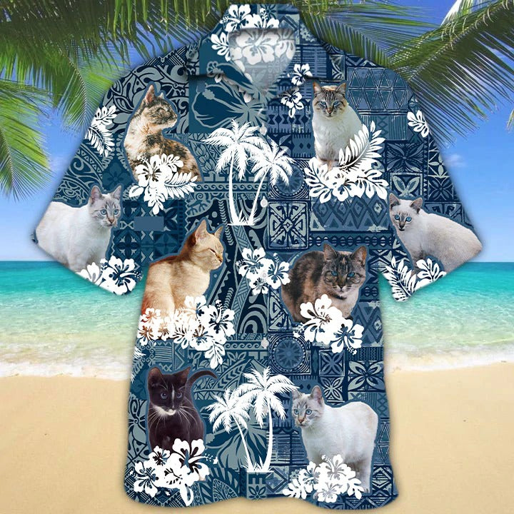 Cat Hawaiian Shirt For Summer Day, 3D Full Print Hawaii Cat Shirts, Cat Aloha Beach Shirt, Gift For Cat Lover HO4856