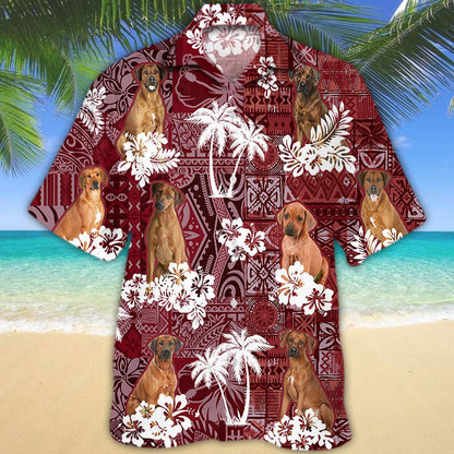 Rhodesian Ridgeback Hawaiian Shirt, Dog Dad Hawaiian Shirt, Dog Lover Hawaii Shirt HO5245