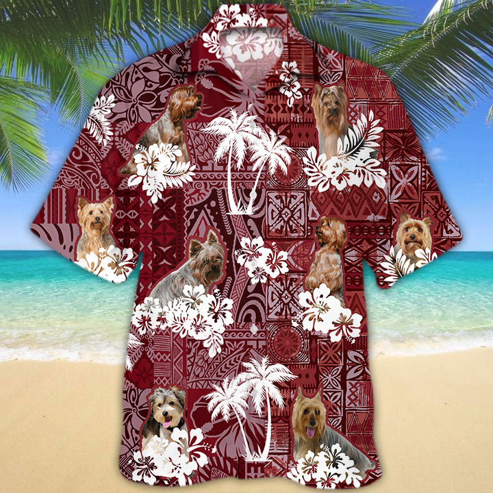 Yorkshire Terrier Hawaiian Shirt, Lasfour Dog Hawaii Aloha Beach Shirt For Men Women HO5269