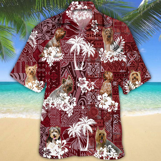 Yorkshire Terrier Hawaiian Shirt, Lasfour Dog Hawaii Aloha Beach Shirt For Men Women HO5269