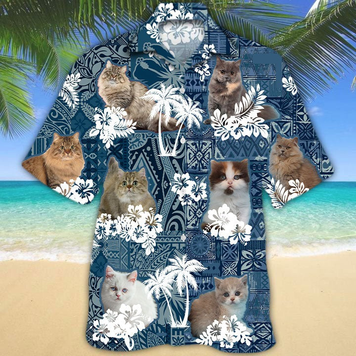 Cat Hawaiian Shirt For Summer Day, 3D Full Print Hawaii Cat Shirts, Cat Aloha Beach Shirt, Gift For Cat Lover HO4856