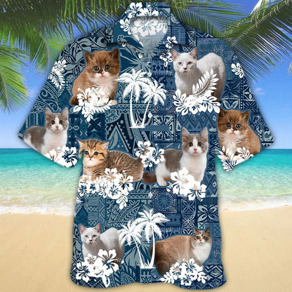 Cat Hawaiian Shirt For Summer Day, 3D Full Print Hawaii Cat Shirts, Cat Aloha Beach Shirt, Gift For Cat Lover HO4856