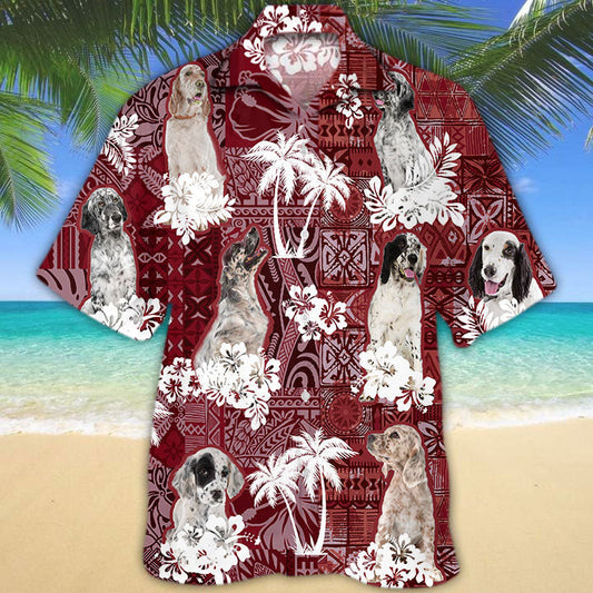 English Setter Hawaiian Shirt, Dog All Over Print Hawaii Shirt Short Sleeve HO5193