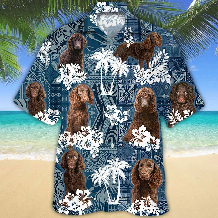 American Water Spaniel Hawaiian Shirt, 3D Dog Hawaiian Shirt, Summber Beach Dog Hawaii Shirts For Men HO4865