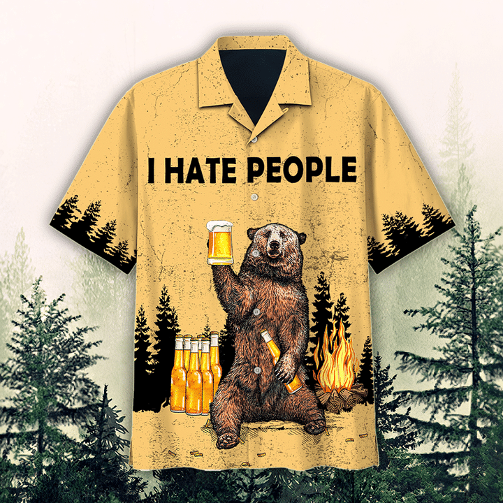I Hate People Pattern Hawaiian Shirt HO1193