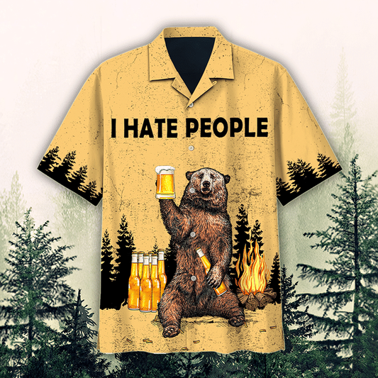 I Hate People Pattern Hawaiian Shirt HO1193