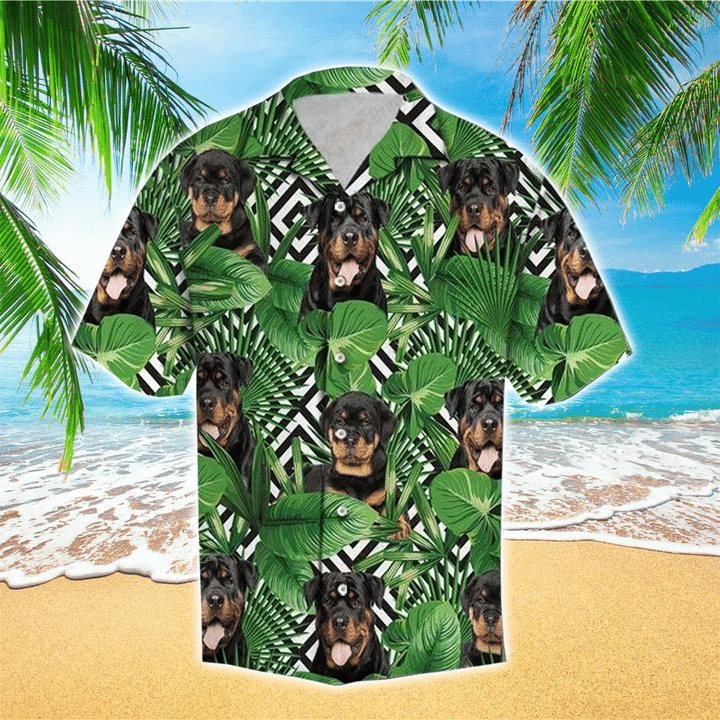 Dog Happy Summer With Rottweiler Edition Hawaiian Shirt, Flowers Aloha Shirt For Dog Lovers HO2450