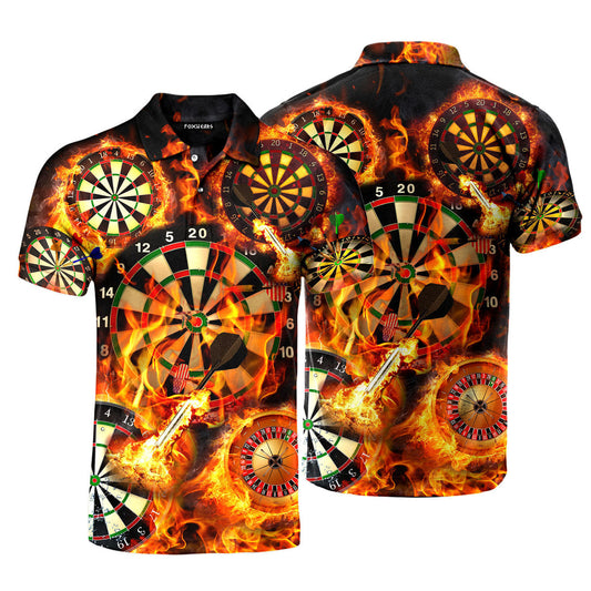 Lasfour Darts Team - Gift For Dart Lovers Fire Dart Polo Shirt DMA0039
