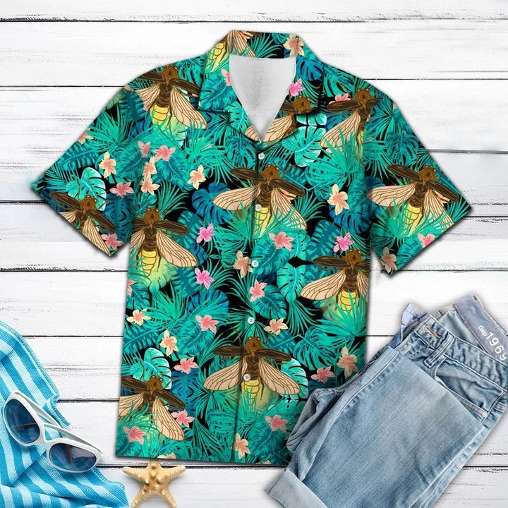 Firefly Tropical Palm Tree Leaves Summer Vacation Aloha Hawaiian Shirt HO1808