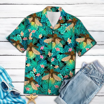 Firefly Tropical Palm Tree Leaves Summer Vacation Aloha Hawaiian Shirt HO1808