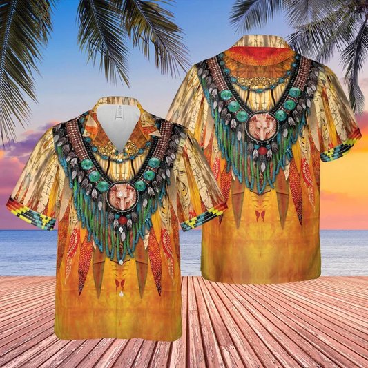 Flamboyant Native America Watercolor Design Hawaiian Shirt HO2013