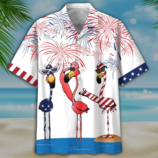 Flamingo Hawaiian Shirt - Independence Day Is Coming HO1577