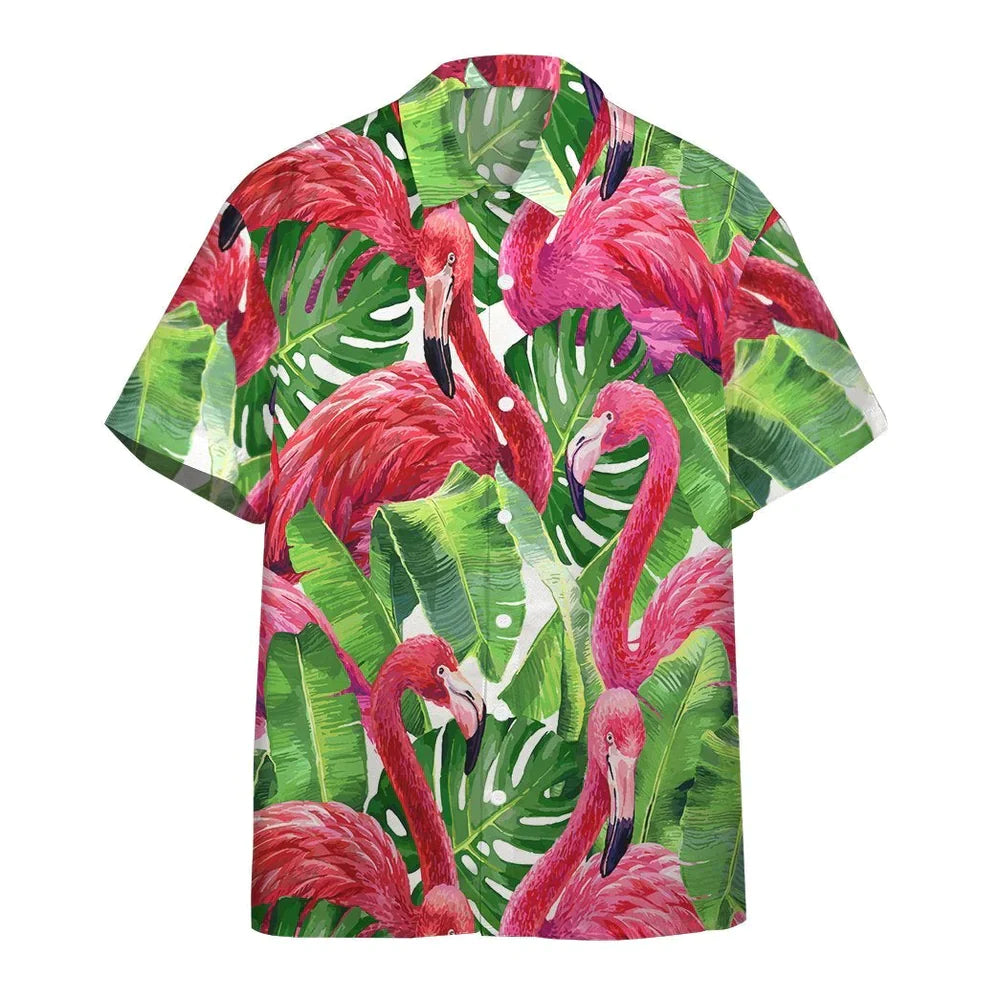 Flamingo Hawaiian Shirts, Flamingo Aloha Shirt For Men women, Funny Flamingo Shirt HO3819