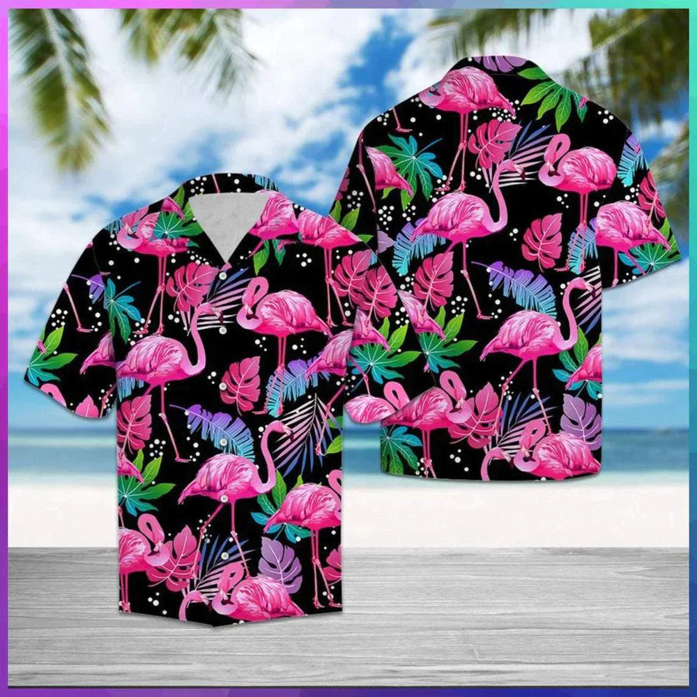 Flamingo Hawaiian Shirts, Flamingo Aloha Shirt For Men women, Funny Flamingo Shirt HO3819