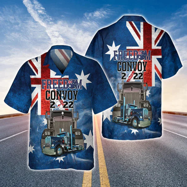 Freedom Convoy Trucker Australia 3D Hawaiian Shirt HO3237