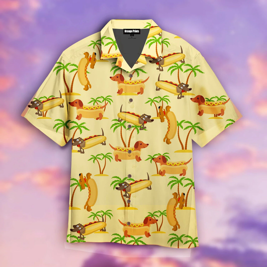 Funny Dachshund Hotdog Aloha Hawaiian Shirts HO2402